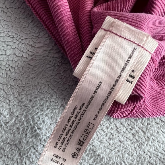 Anthropologie Saturday Sunday Waisted Cupro Ribbed Side Tie Dress Rose Pink Sz S - Picture 10 of 15